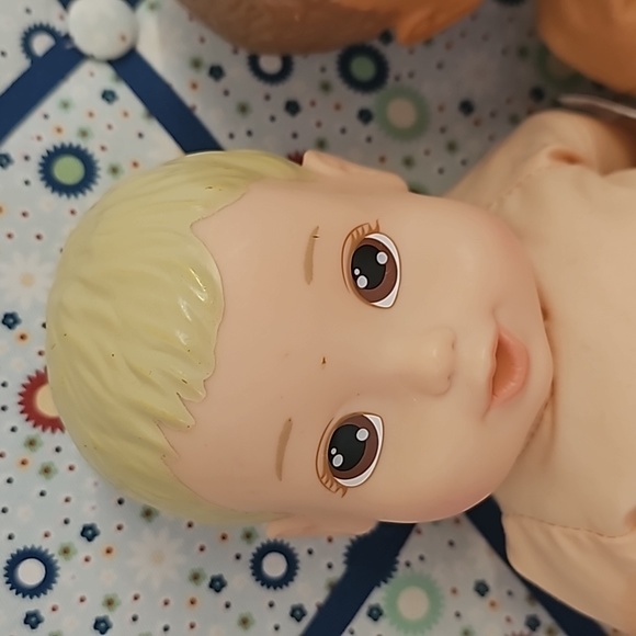 2 cute soft body dolls blonde hair and dark - Picture 2 of 10